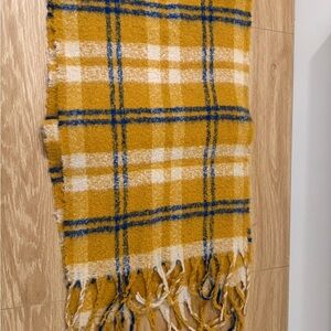 Yellow and Blue Plaid Scarf